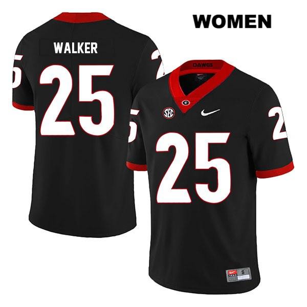 Georgia Bulldogs Women's Quay Walker #25 NCAA Legend Authentic Black Nike Stitched College Football Jersey ZGA4856UU